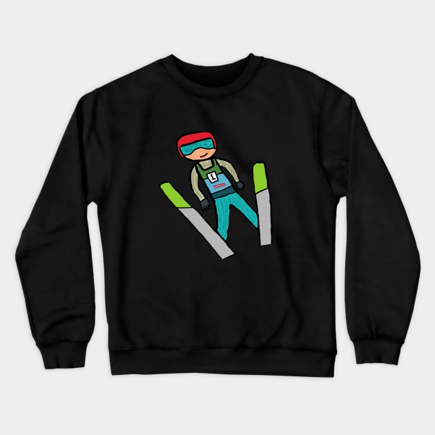 Ski Jumping Crewneck Sweatshirt by Mark Ewbie